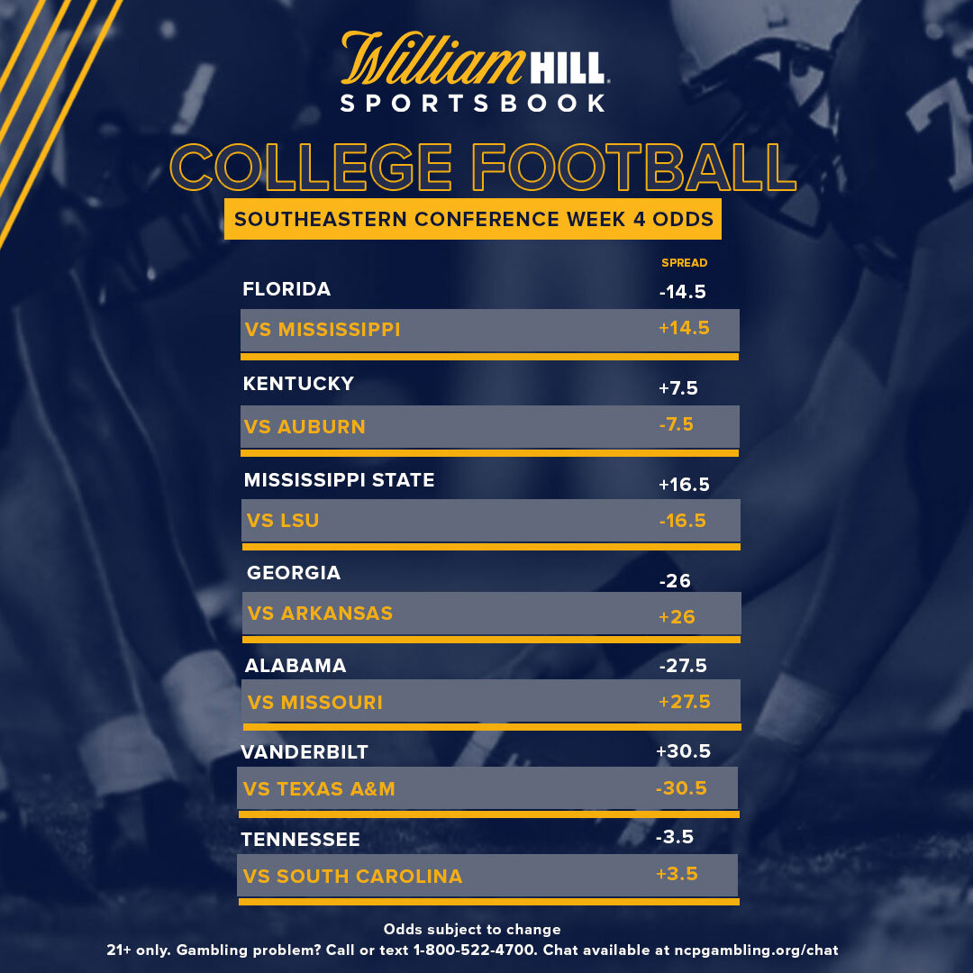 College Football Week 4 Odds Southeastern Conference Is Back William