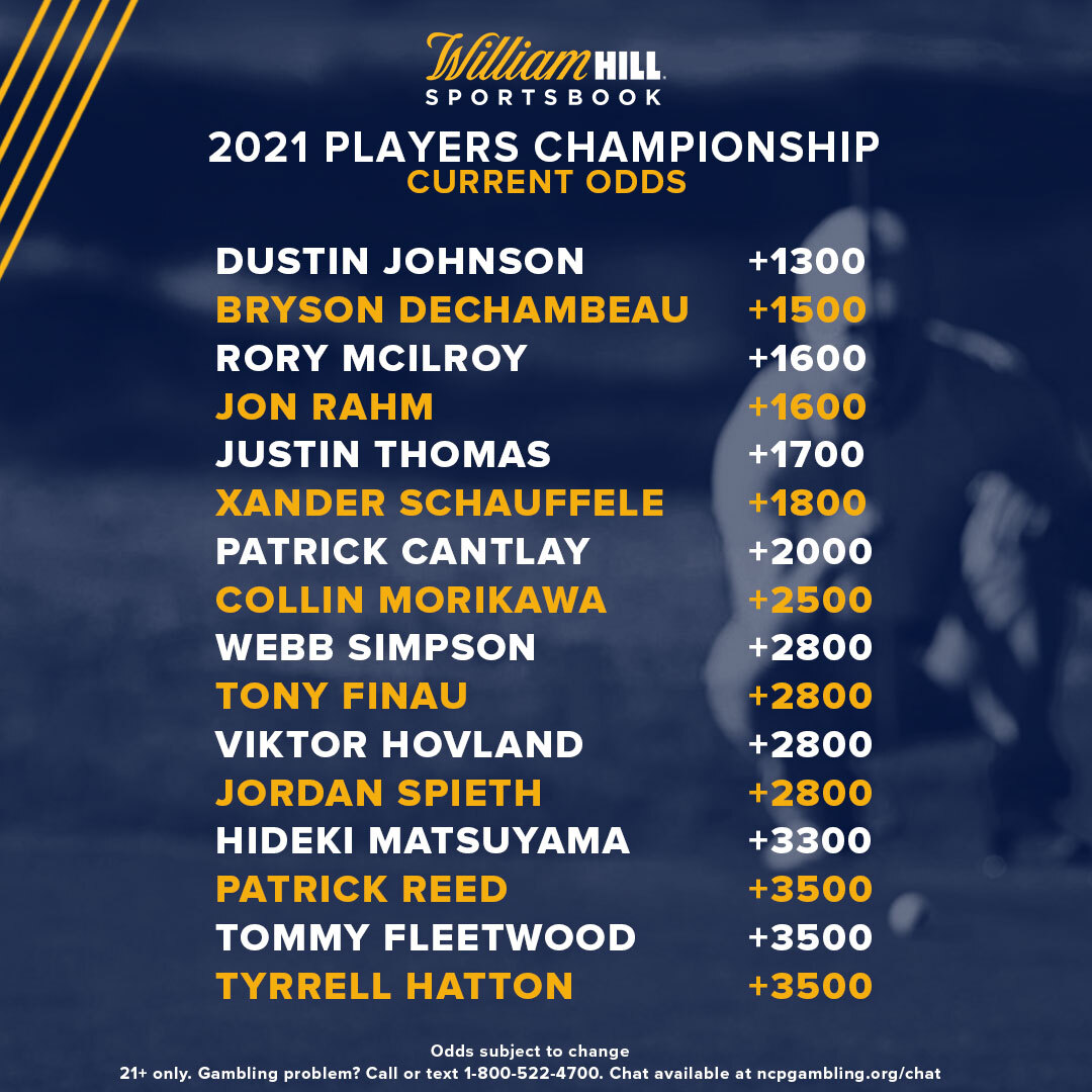 2021 Players Championship Odds Up for 99 Golfers, Field - William Hill